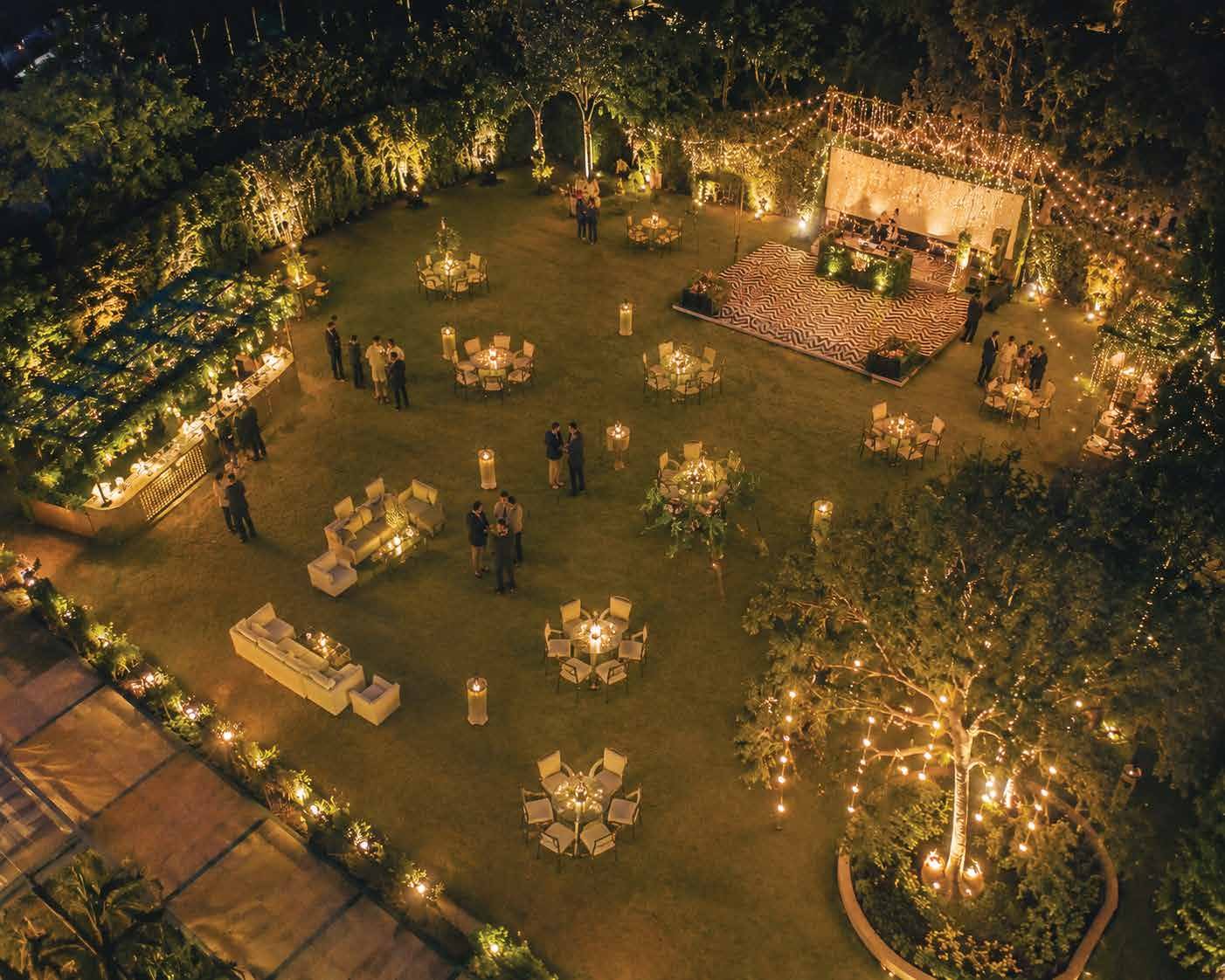 An evening celebration on the lawn
