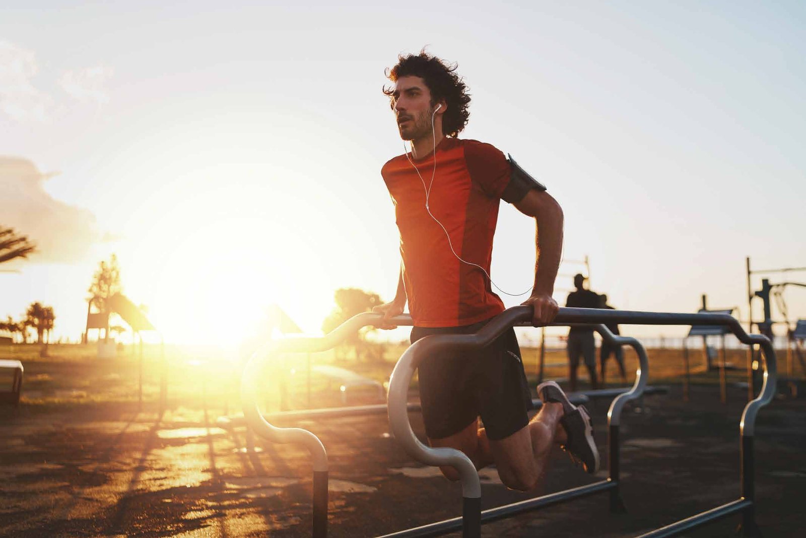 Outdoor fitness at sunrise
